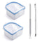 Nail Soaking Bowl 2PCS Set, Gel Polish Dip Powder Remover Manicure Bowl with Triangle Cuticle Peeler and Stainless