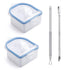 Nail Soaking Bowl 2PCS Set, Gel Polish Dip Powder Remover Manicure Bowl with Triangle Cuticle Peeler and Stainless