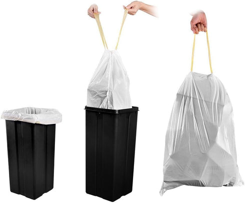 meidong 13 5 Rolls/115 Counts Trash Bags, Garbage Bags Gallon Large Tall Kitchen Drawstring Strong Bags For Trash Can