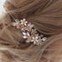 Unicra Bridal Hair Pins, Pack of 2 Rose Gold Crystal Flower Hair Accessories for Women and Girls Party Hair Clips