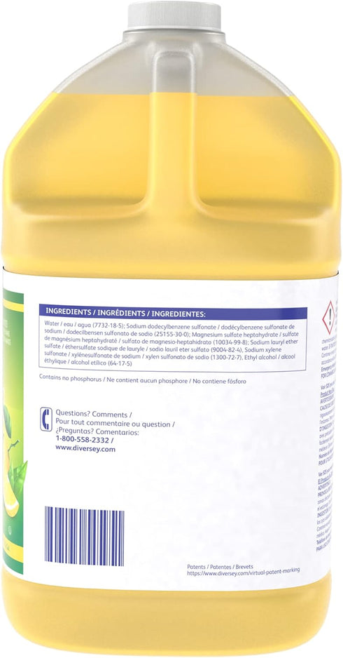 Diversey Limon Pot & Pan Detergent, Tough On Grease, Easy On Hands, 1-Gallon