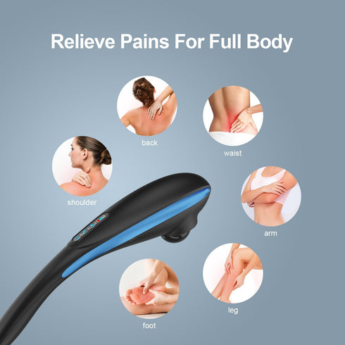 JIODTMER 4 All Body Corded Light Soothing Vibratory Massager with Attachment Heads - Gentle Relief - Massage Tools