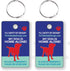 TLC Safety By Design My Dog is Home Alone Emergency Alert Safety I.D. 2 Pk. Plastic Key Tags with Contact Call Card
