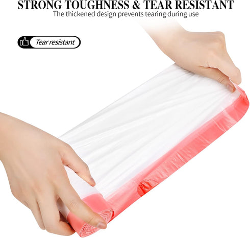 6 Rolls Drawstring Small Trash Bags, 4 Gallon Thicken Garbage Bags for Kitchen, Bathroom, Home, 120 Counts