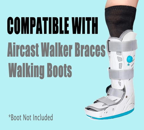 2 Pairs Walking Boot Socks, Air Cam Walker Brace Fracture Boot Orthopedics Socks Replacement Sock Liner