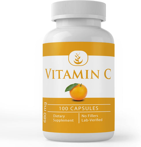 PURE ORIGINAL INGREDIENTS Vitamin C, 100 Capsules, Pure, No Additives, Lab Verified