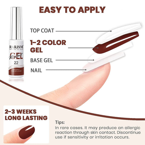 RARJSM Nail Art Gel Liner Painting Polish Set, 12 Colors Autumn Winter Collection, Soak Off Curing Required