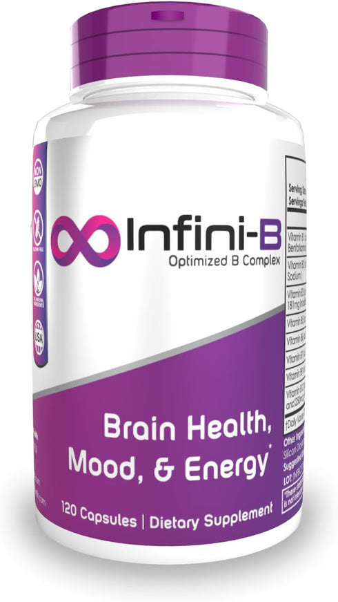 Nootropics Depot Infini-B Advanced B-Complex, 120 Capsules, Optimal Absorption & Bio-Availability, Cognitive Support