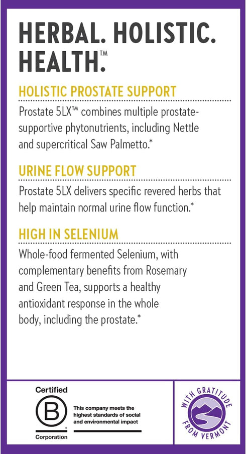 New Chapter Prostate 5LX Supplement - Clinical Strength Saw Palmetto + Fermented Selenium for Men’s Wellness - 60 ct