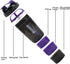 Shaker Bottle - Protein Shaker Cup with Storage Compartments - Leak-proof Workout Shake Bottles with Mixer for Smooth Mixing-500ML/16oz (PURPLE & BLACK) by XTKS