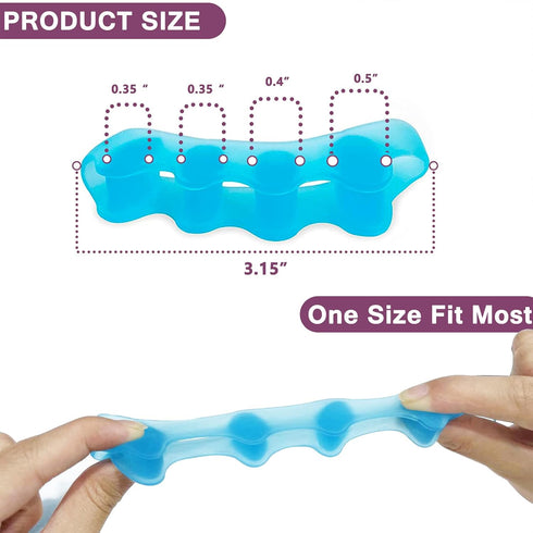 4 Pack Toe Separators for Bunion, Gel Toe Spacers for Women and Men, Hammer Toe Straightener for Pain Relief
