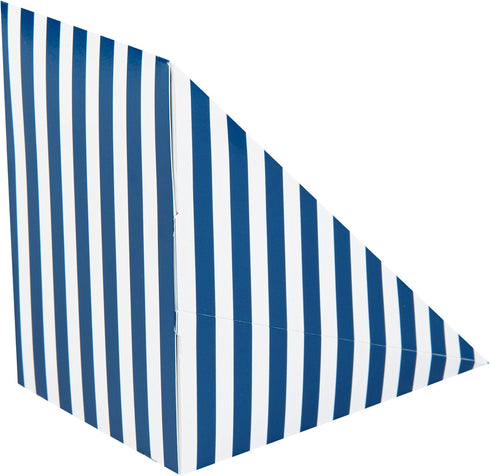 Restaurantware Cafe Vision Sandwich Paper Boxes - 25 Large Disposable Wedge Boxes with Window, Blue and White