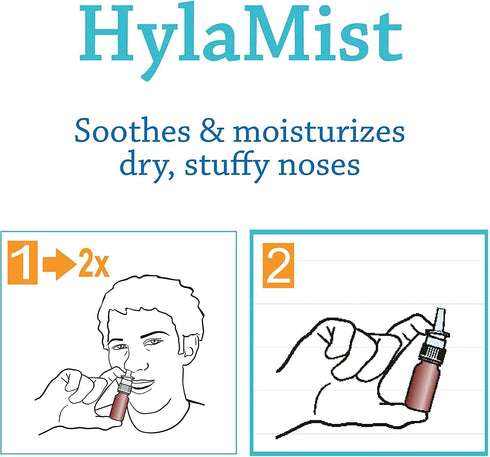 Hyalogic HylaMist Nasal Spray - Soothing & Moisturizing Dry Nose Relief with Hyaluronic Acid (2oz)