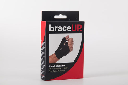 BraceUP Thumb Spica Splint Brace for Right or Left Hand, CMC with Thumb Support for Arthritis Pain Relief, Black
