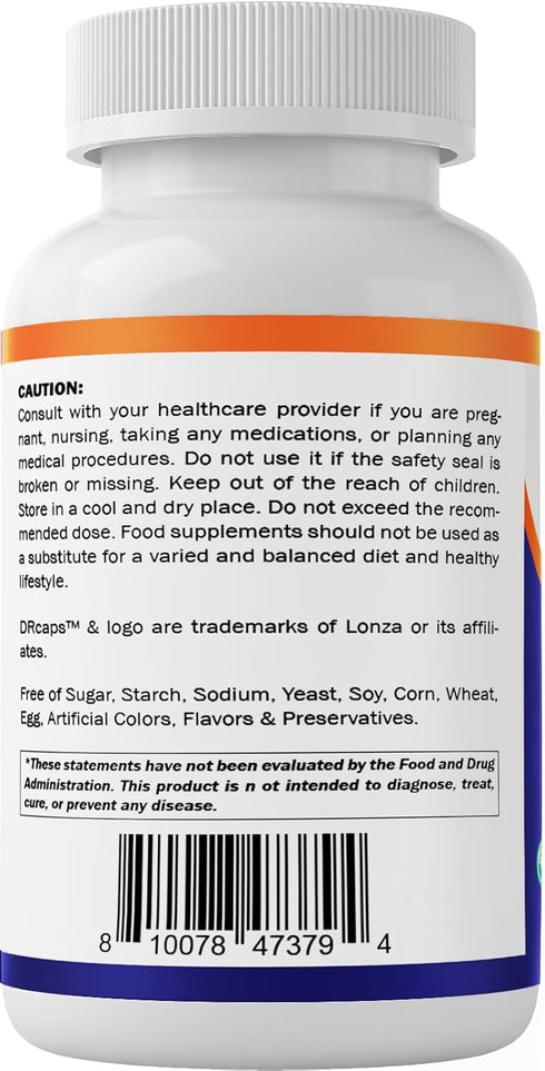 Vitamatic Lactobacillus Plantarum, 20 Billion per DR Capsule, 60 Count for Digestive Support with Prebiotic Fiber.