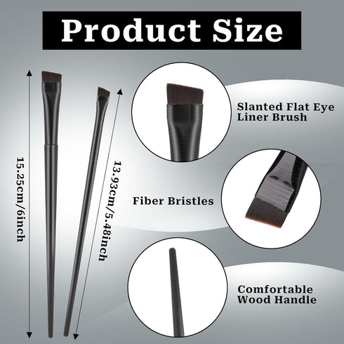 10 Pcs Angled Eyebrow Eyeliner Brush Set, Flat Eyebrow Brush Applicator, Fine Angled Eyebrow Tint Brush, Ultra Thin Angled Eyeliner Eyeshadow Eyebrow Makeup Brush Applicator