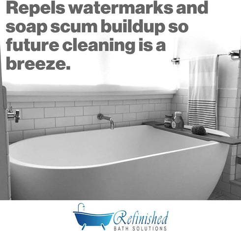 Ekopel 2K Bathtub Wax, Polish & Seal for Porcelain & Fiberglass Tubs, Watermark & Scum Repellent