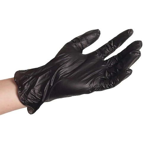 ForPro Disposable Vinyl Gloves, Black, Industrial Grade, Powder-Free, Latex-Free, Food Safe, 100-Count, X-Large