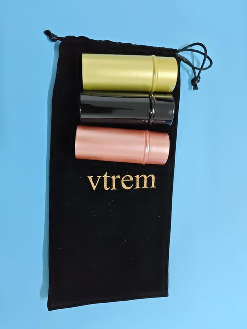 Vtrem Retractable Makeup Brush Set, 3 Colors Kabuki Foundation Brush, Portable Mini Makeup Brushes with Cover