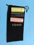 Vtrem Retractable Makeup Brush Set, 3 Colors Kabuki Foundation Brush, Portable Mini Makeup Brushes with Cover