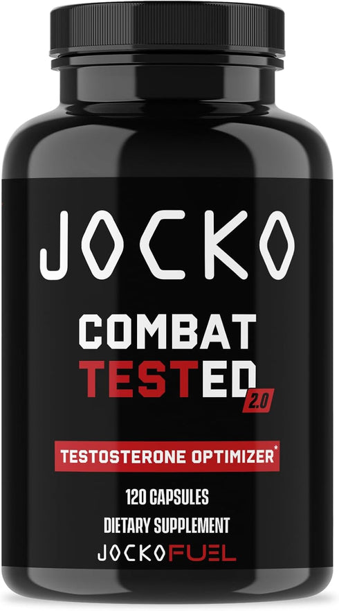 Jocko Fuel Test Booster for Men, Natural Endurance & Strength Booster, 120ct with Ginger Root, Shilijat & Tongkat Ali