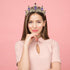 Luxury Purple Crystal Crown, Baroque Rhinestone Tiara and Bridal Crown Headband