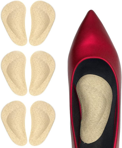 Dr. Foot's Arch Support Shoe Insoles - Gel Inserts for Flat Feet, 3 Pairs, Beige