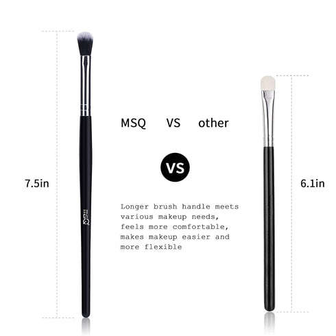 MSQ Eye Makeup Brushes 12pcs, Eyeshadow Makeup Brushes Set with Soft Synthetic Hairs & Real Longer Wood Handle for