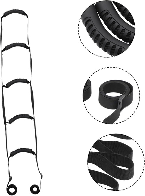 minkissy Adjustable Elder Bed Ladder Assist Strap Four-Layer Pull Up Support Belt for Seniors Disabled and Patients Bed