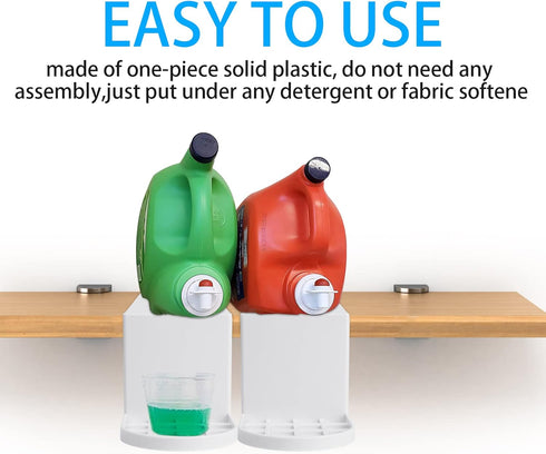 Laundry Detergent Holder 2 Pack, Tidy Soap Tray Dispenser Organizer, Drip Fit Catcher for Liquid Spigot Container