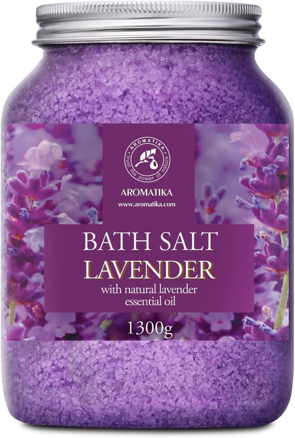 Sea Salt Lavender Bath Salts with Natural Lavender Essential Oil 46 Oz - Best for Good Sleep and Relaxation