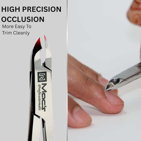 Macs Professional Cuticle Nipper, Surgical Stainless Steel Precision Half-Jaw Blades for Manicure & Pedicure