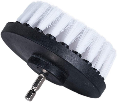 Drill Brush 5 Inch White Soft Bristle: Clean Fiberglass Tub, Upholstery, Auto Carpet, and Boat Seat