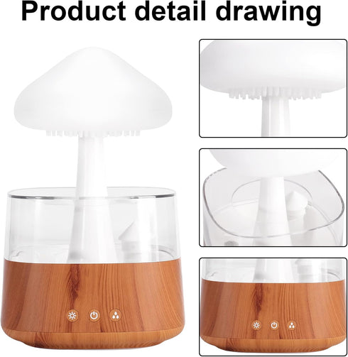 Cloud Rain Humidifier Diffuser - Essential Oil Diffuser with Water Drip, 7 Colors Night Light for Bedroom, Office