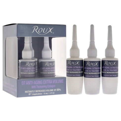 Roux Collagen Leave-In Treatment, Anti-Aging Ampolletas 07 Extra Volume Formula, 3 Count, .5 Fl Oz Each