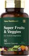 Super Fruits and Veggies Capsules, 90 Count, Vegetarian, Non-GMO & Gluten Free