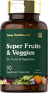Super Fruits and Veggies Capsules, 90 Count, Vegetarian, Non-GMO & Gluten Free