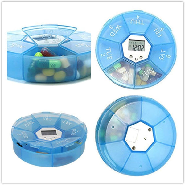 LongStone 2PCS 7 Days Digital Pill Organizer with Alarm Reminder Weekly Pill Box