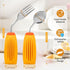 Set, Thick Solid Weighted Adaptive Utensils Non-slip Handle Eating Spoon and Fork for Hand Tremors, Arthritis