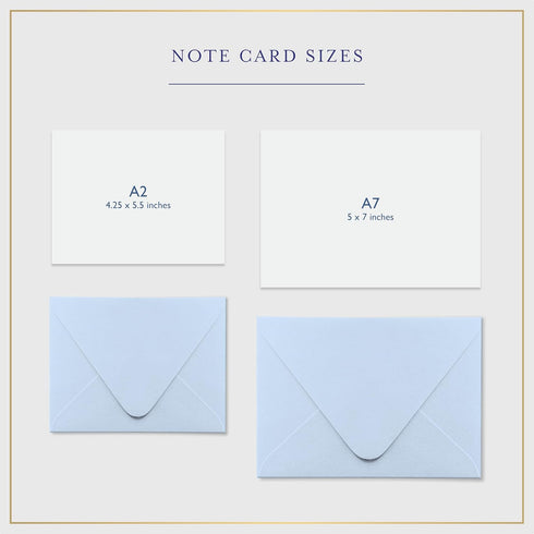 Set Set A7) Fairmont & Grove Personalized Note Cards and Envelope Stationery for Women - Flat Notecard Stationary