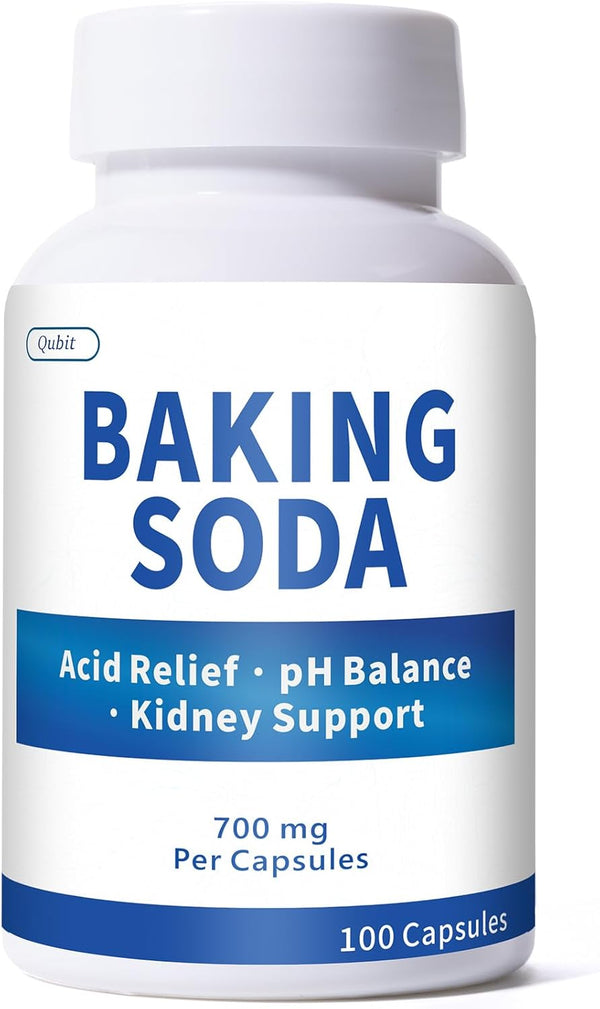 QUBIT Baking Soda Capsules 700mg Sodium Bicarbonate Supplement | Natural Baking Soda for