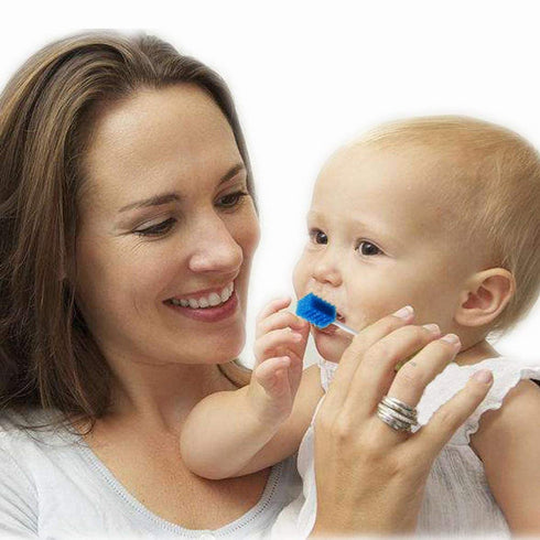 Wellgler's Oral Care Swabs Disposable - Blue, 100 Counts for Convenient Oral Hygiene