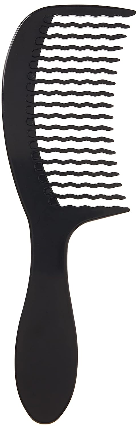 Wet Brush Detangling Comb, Black - Wide Tooth Hair Detangler with WaveTooth Design for Pain-Free Tangles