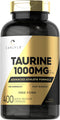 Carlyle Taurine 1000mg Capsules - 400 Count, Free Form, Non-GMO, Gluten Free Supplement