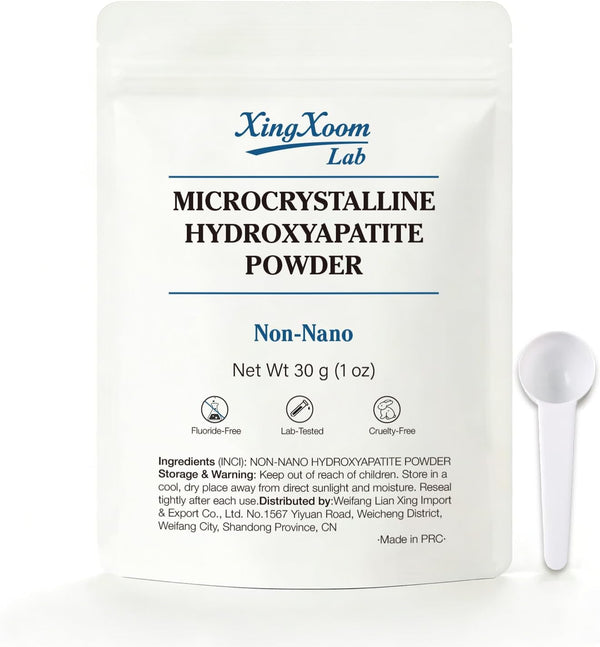XingXoom Lab Microcrystalline Hydroxyapatite Powder (Non-Nano) 100% Natural Tooth Powder for Gentle Enamel