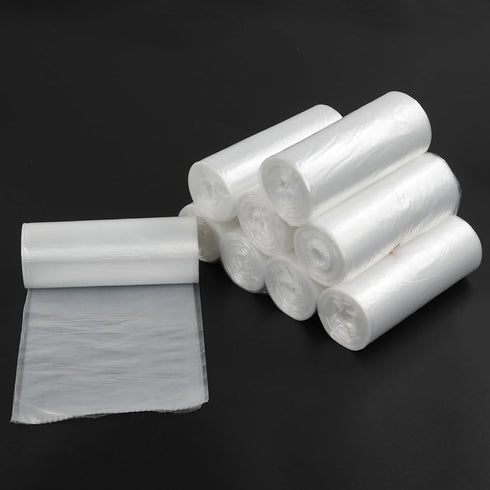 8 Gallon Medium Clear Trash Bags, 9 Rolls, 225 Counts