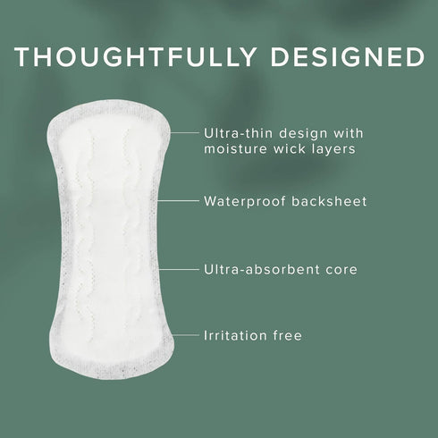 Veeda Natural Cotton Ultra Thin Panty Liners for Women, 40 Count - Hypoallergenic & Comfortable