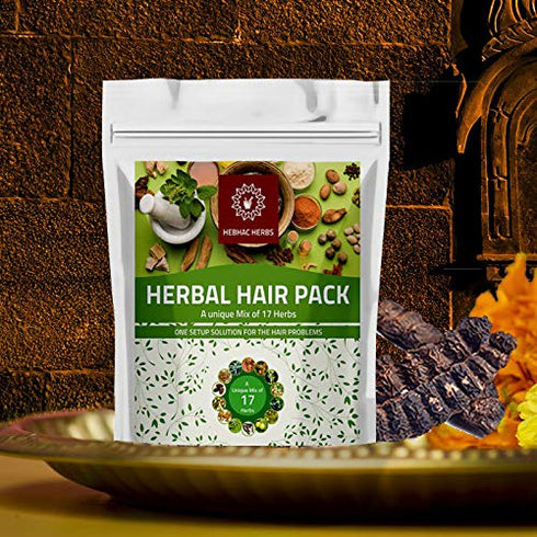 Herbal Hair Mix Powder for Hair Care by Hebhac Herbs, 17 Traditional Herbal Oil Mix for Thick Long Hair Growth (7 oz)