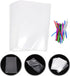 Gusseted 200pcs (15x23cm) Packaging Poly Bread Bags with Mixed Color Ties, Bakery Pouches for Cookie Preservation