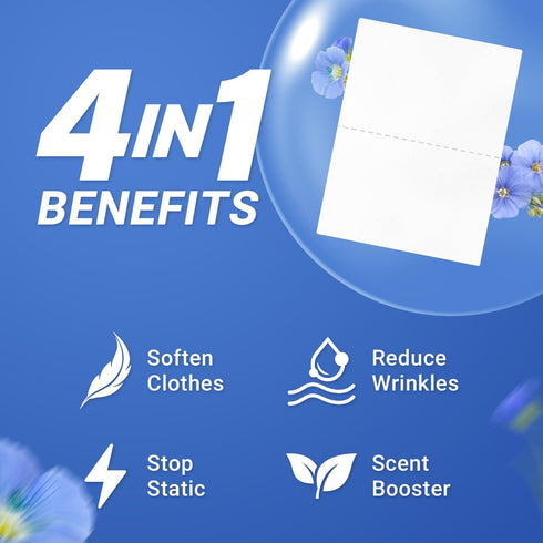 Fabric Softener Sheets for Washing Machine, No Plastic Jug Soap Strips, Alternative to Fabric Softener Liquid and Pods, Fresh Linen Scent, Up to 240 Loads